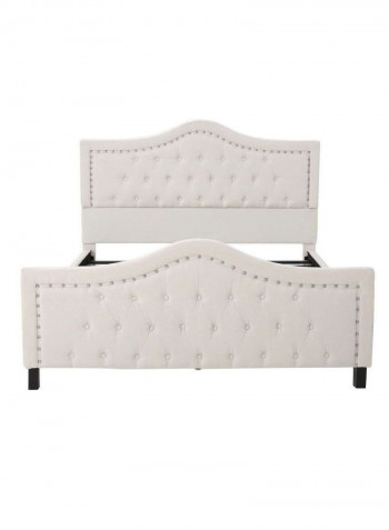 Livi Upholstered Bed Frame And Headboard Set Without Mattress Grey 120 x 200centimeter