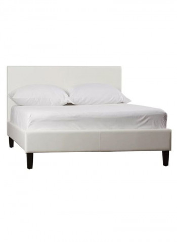Modern Platform Bed With Mattress White 200 x 200centimeter