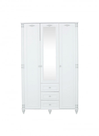 Carla Mirror Wardrobe White