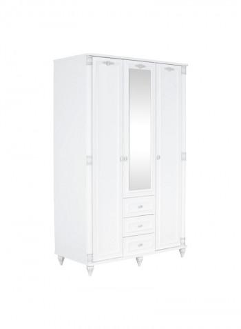 Carla Mirror Wardrobe White