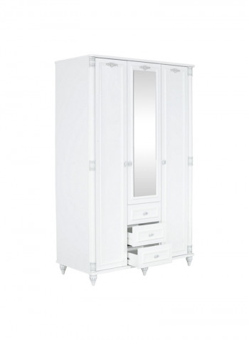 Carla Mirror Wardrobe White