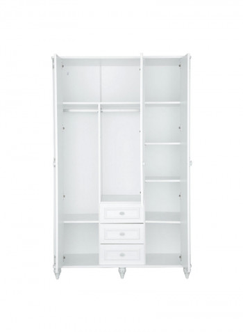 Carla Mirror Wardrobe White
