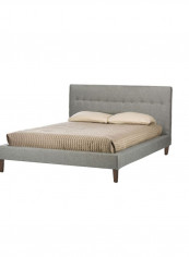 Lily Modern Button Tufted Platform Bed Without Mattress Grey 200 x 200centimeter