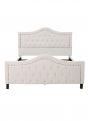 Livi Upholstered Bed Frame And Headboard Set Without Mattress Ivory 120 x 200centimeter