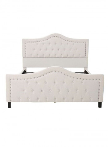 Livi Upholstered Bed Frame And Headboard Set Without Mattress Ivory 120 x 200centimeter