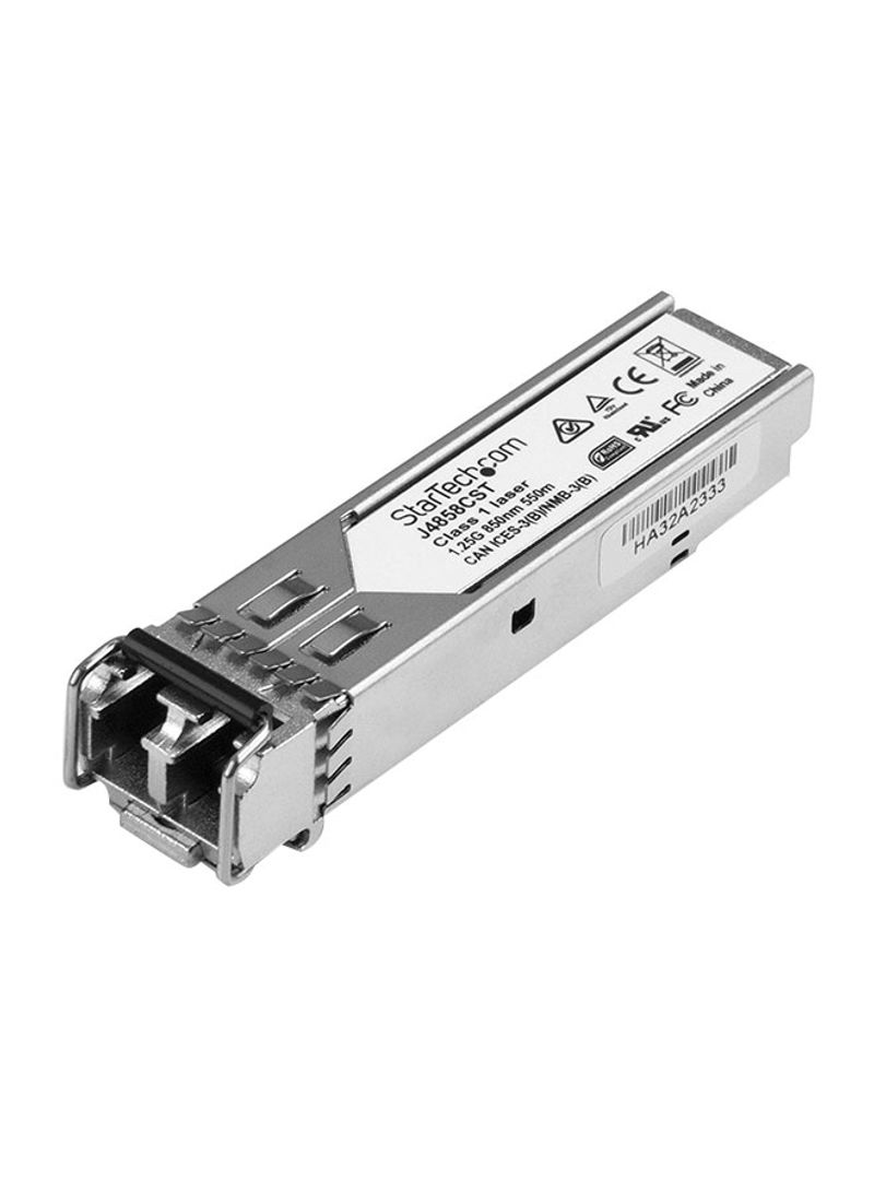 Pack Of 10 1000Base-SX Fiber Optic Hot-Swappable SFP Transceiver Silver/Black