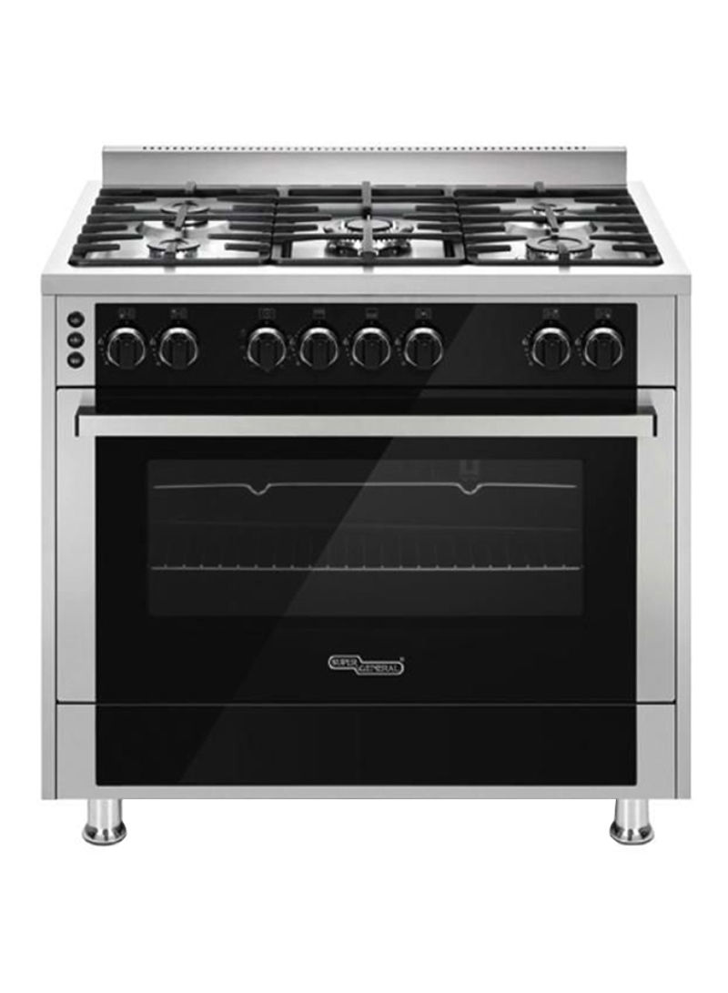 Electric Cooking Range With 5-Burner SGC916FSBGOF Silver/Black