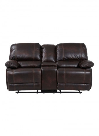 Glider 2-Seater Recliner Sofa Brown 180x100x100centimeter