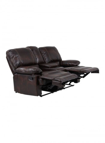 Glider 2-Seater Recliner Sofa Brown 180x100x100centimeter