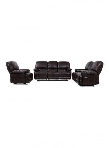 Glider 2-Seater Recliner Sofa Brown 180x100x100centimeter