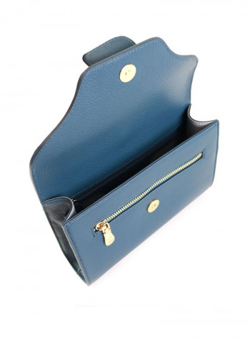 Marie Olga Leather Crossbody Bag Blue/Gold