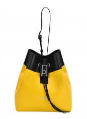 Hellen Colourblock Pattern Bucket Bag Black/Yellow