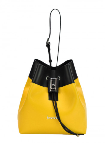 Hellen Colourblock Pattern Bucket Bag Black/Yellow
