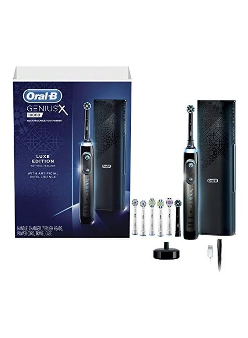 Electric Toothbrush With 7 Replacement Heads Black