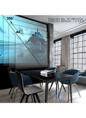 LED Portable Home Projector M200 White