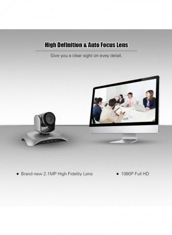 1080P HD USB Video Conference Camera Auto Focus 3X Optical Zoom Auto Scan Plug-N-Play With IR Remote Control