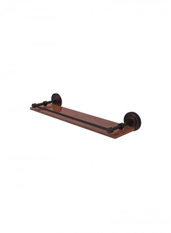 Que New Collection Wooden Bathroom Shelf Brown 22inch