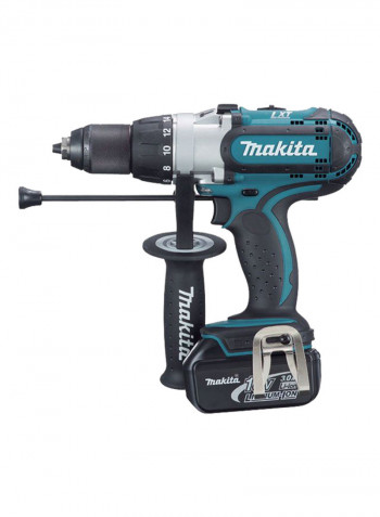 PT Makita Cordless Hammer Drill 13mm 3 Speed 18V 4.0Ah DHP451RME Black/Blue 250x78x257millimeter