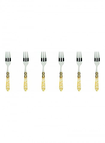 6-Piece Aladdin Fork Set Silver/Gold