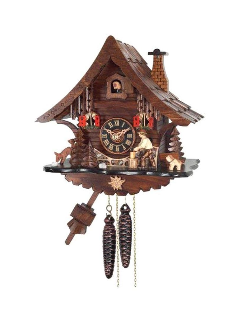 Cuckoo Cottage Clock Brown 7x8x12inch