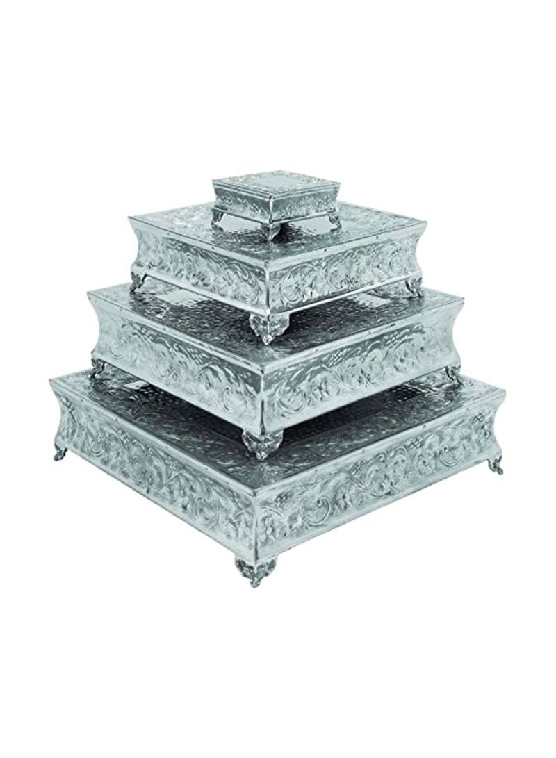 4-Piece Cake Stand Set Silver