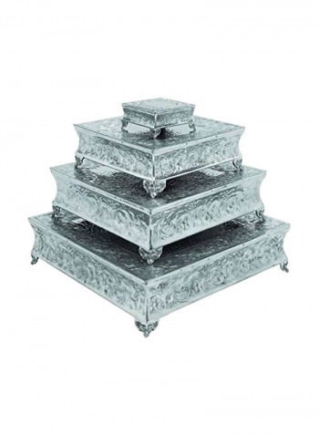 4-Piece Cake Stand Set Silver