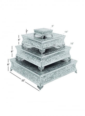 4-Piece Cake Stand Set Silver