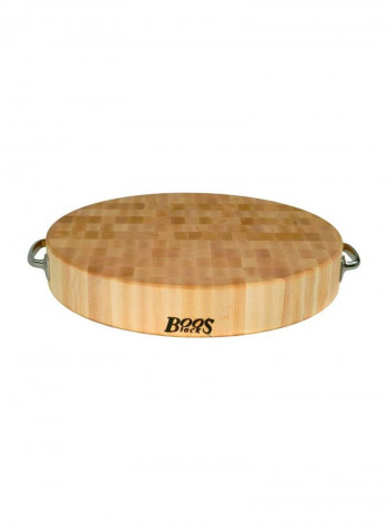 Round Wooden Cutting Board Beige 18x3inch