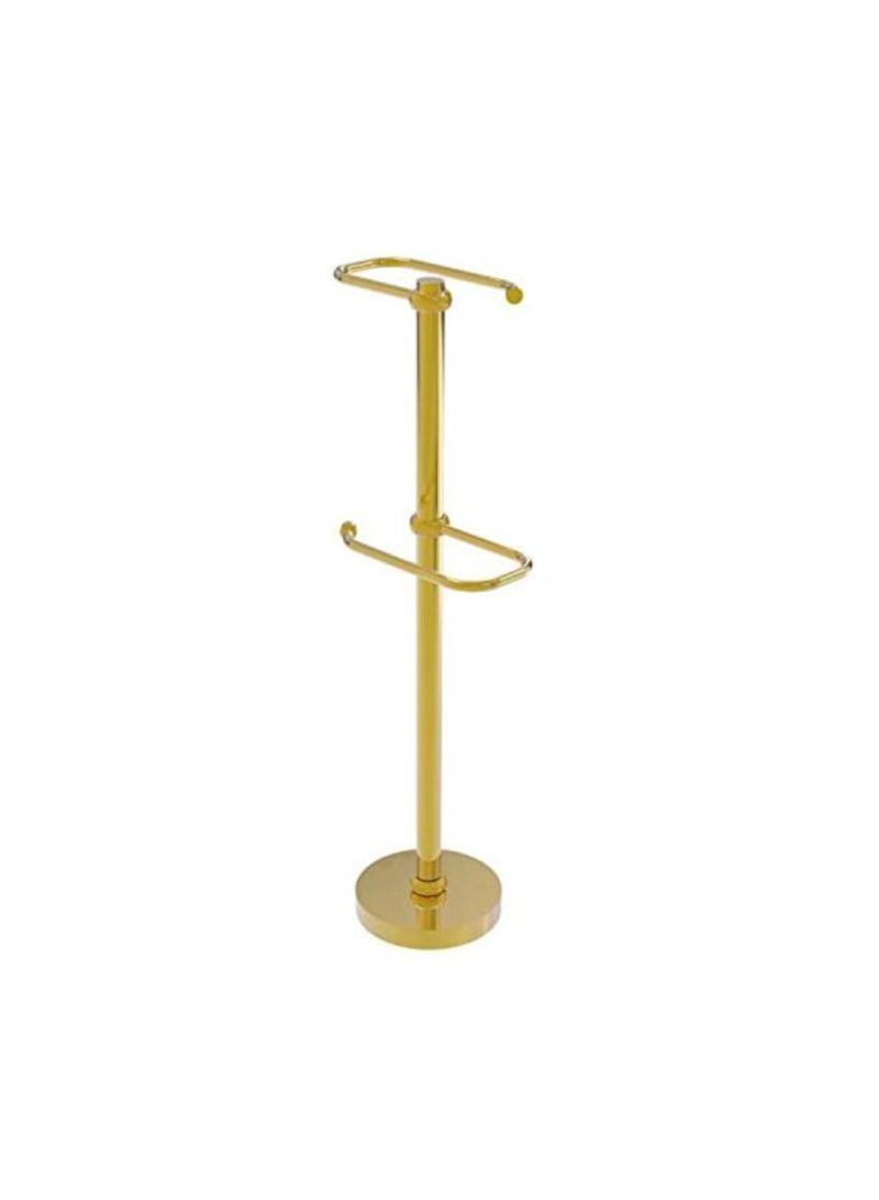 Two Roll Toilet Paper Stand Gold 11.5x6x26inch