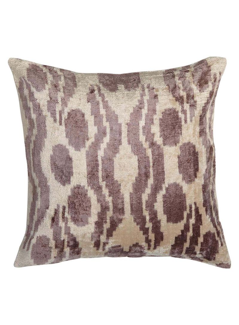 Abstract Ikat Printed Throw Pillow Brown/Beige 20 x 20inch