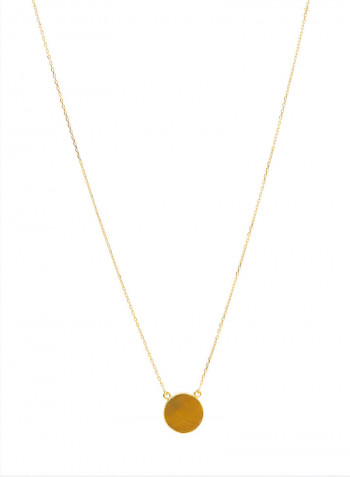 18 Karat Gold Tiger Eye Single Stone Necklace