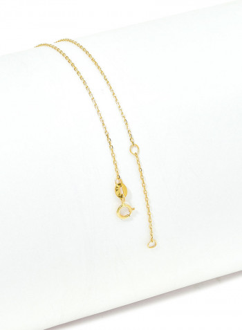 18 Karat Gold Tiger Eye Single Stone Necklace