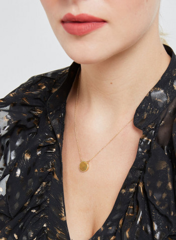 18 Karat Gold Tiger Eye Single Stone Necklace