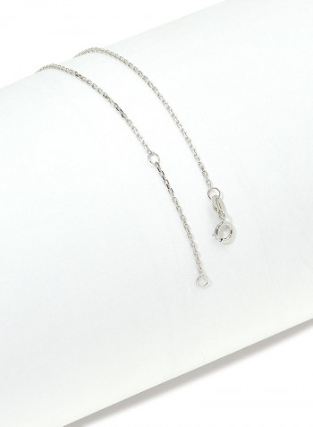18 Karat White Gold Malachite Single Stone Necklace