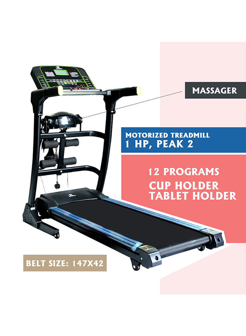 Motorized Electric Treadmill With Massager 168x145x84cm