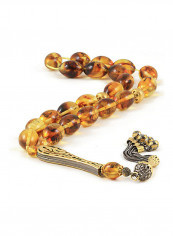 Baltic Amber Worry Beads with Sterling Silver components