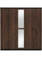 Helsinki 5-Door Wardrobe With Mirrors Brown/Blue 193x56.5x200cm