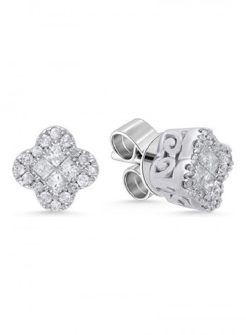 18 Karat White Gold 0.38 Carat Diamond Studd Earring