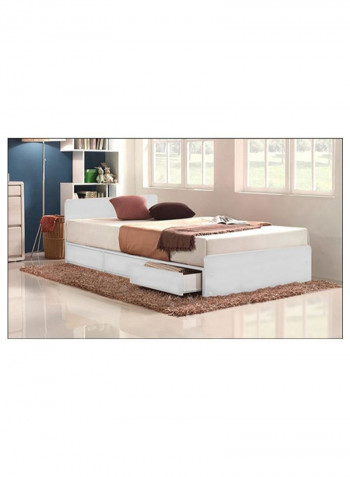 3-Drawer Storage Bed Without Mattress Beige 120 x 200centimeter