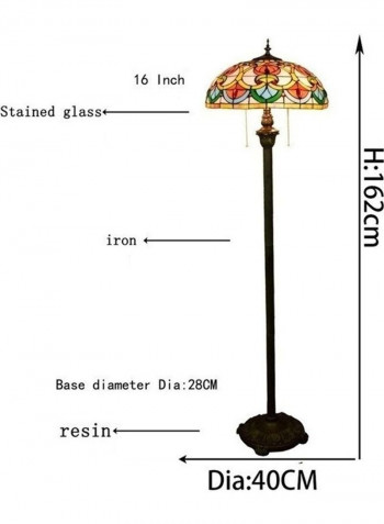 Creative Stained Glass Lampshade Floor Lamp Multicolour 49x49x43centimeter