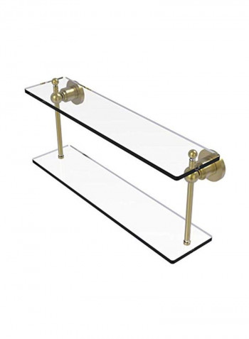 Place Collection Two Tiered Glass Shelf Clear/Gold 22inch