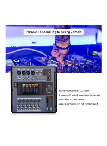 Lannge MD-2006 Portable 6-Channel Digital Mixing Console Mixer