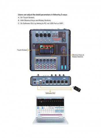 Lannge MD-2006 Portable 6-Channel Digital Mixing Console Mixer