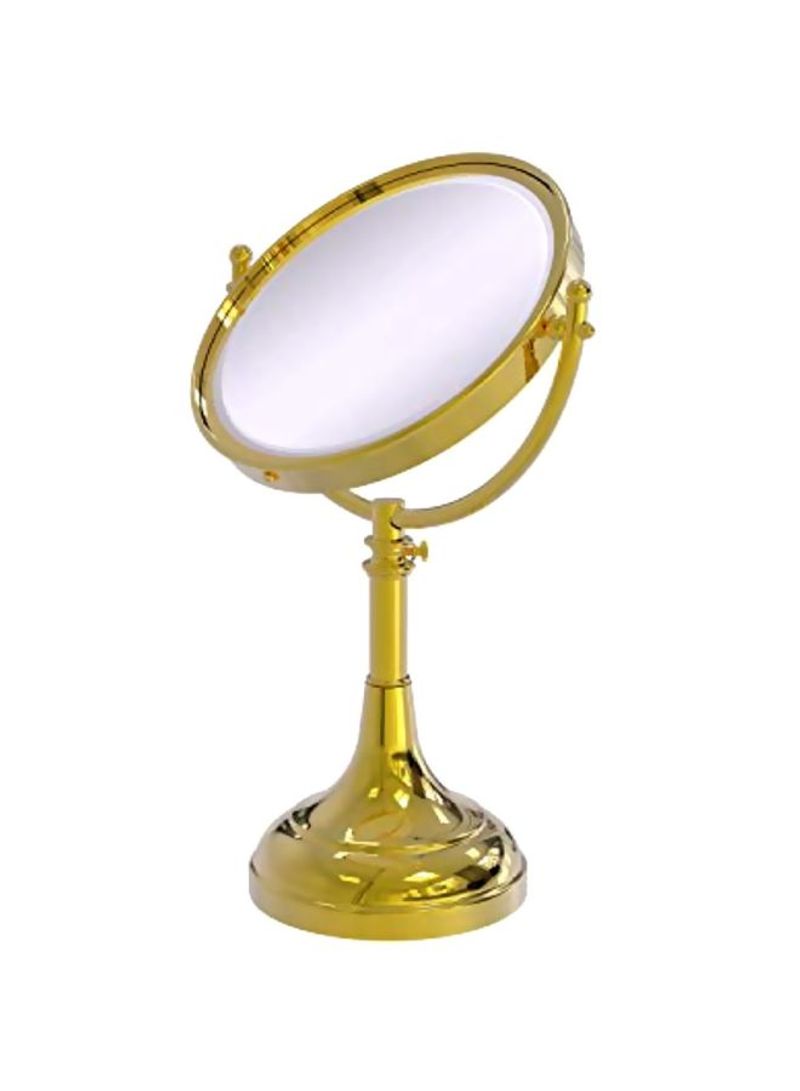 Table Mirror With 5x Magnification Polished Brass/Clear 8inch