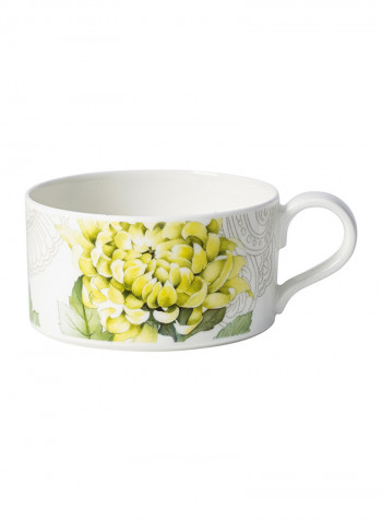 12-Piece Quinsai Garden Tea Cup And Saucer Set White/Grey/Green