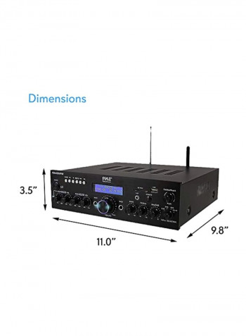 200W Wireless Microphone Power Amplifier System PDA8BUWM Black