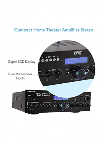 200W Wireless Microphone Power Amplifier System PDA8BUWM Black