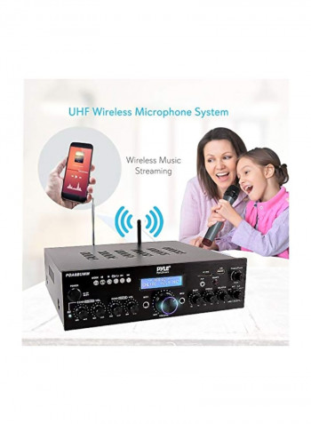 200W Wireless Microphone Power Amplifier System PDA8BUWM Black