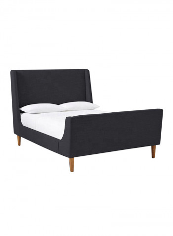 Nordic Solid Wood Double Bed Black 120 x 190cm
