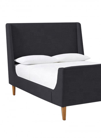 Nordic Solid Wood Double Bed Black 120 x 190cm